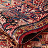 Persian Red Multi Colour Geometric Medallion Heriz Patterned Hand Knotted Wool Rug - Rugs Of Beauty - 7