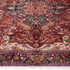 Persian Red Blue Multi Colour Geometric Medallion Heriz Patterned Hand Knotted Wool Rug - 2