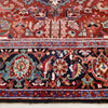 Persian Red Blue Multi Colour Geometric Medallion Heriz Patterned Hand Knotted Wool Rug - 4