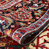 Persian Red Blue Multi Colour Geometric Medallion Heriz Patterned Hand Knotted Wool Rug - 7
