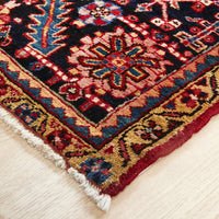 Persian Red Multi Colour Geometric Medallion Heriz Patterned Hand Knotted Wool Rug - 3
