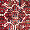 Persian Red Multi Colour Geometric Medallion Heriz Patterned Hand Knotted Wool Rug - 5