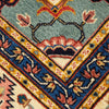 Persian Peach Blue Beige Multi Colour Geometric Medallion Heriz Patterned Hand Knotted Wool Rug - 6