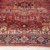 Persian Red Blue Beige Multi Colour Geometric Medallion Heriz Patterned Hand Knotted Wool Rug - 2