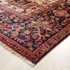 Persian Red Blue Beige Multi Colour Geometric Medallion Heriz Patterned Hand Knotted Wool Rug - 3