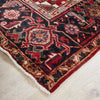 Persian Red Blue Beige Multi Colour Geometric Medallion Heriz Patterned Hand Knotted Wool Rug - 3