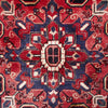 Persian Red Blue Beige Multi Colour Geometric Medallion Heriz Patterned Hand Knotted Wool Rug - 5
