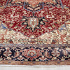 Persian Red Blue Beige Multi Colour Geometric Medallion Heriz Patterned Hand Knotted Wool Rug - 2
