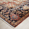 Persian Red Blue Beige Multi Colour Geometric Medallion Heriz Patterned Hand Knotted Wool Rug - 3
