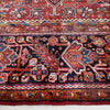 Persian Red Blue Beige Multi Colour Geometric Medallion Heriz Patterned Hand Knotted Wool Rug