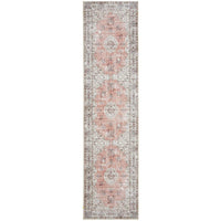 Audin 115 Peach Multi Coloured Bohemian Style Machine Washable Modern Runner Rug - Rugs Of Beauty - 1