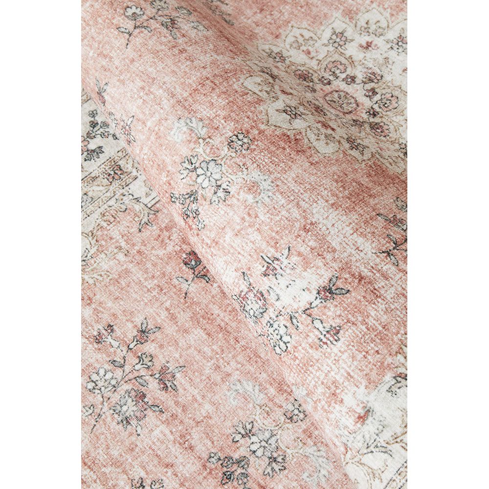 Audin 115 Peach Multi Coloured Bohemian Style Machine Washable Modern Runner Rug - Rugs Of Beauty - 6