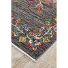 Persian Kuchi Grey Multi Colour Medallion Floral Hand Knotted Pure Wool Afghan Rug - Rugs Of Beauty - 2