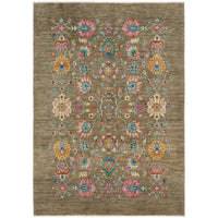 Persian Kuchi Multi Colour Medallion Floral Hand Knotted Pure Wool Afghan Rug - Rugs Of Beauty - 1