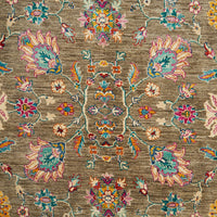 Persian Kuchi Multi Colour Medallion Floral Hand Knotted Pure Wool Afghan Rug - Rugs Of Beauty - 3