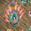 Persian Kuchi Multi Colour Medallion Floral Hand Knotted Pure Wool Afghan Rug - Rugs Of Beauty - 4