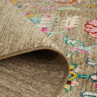 Persian Kuchi Multi Colour Medallion Floral Hand Knotted Pure Wool Afghan Rug - Rugs Of Beauty - 5