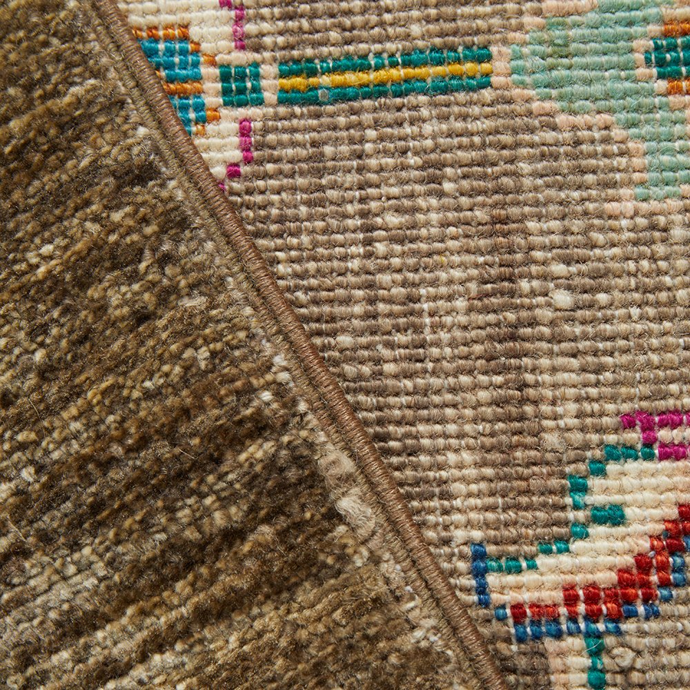 Persian Kuchi Multi Colour Medallion Floral Hand Knotted Pure Wool Afghan Rug - Rugs Of Beauty - 8