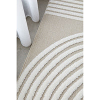 Agnes 2452 Beige White Modern Patterned Runner Rug - Rugs Of Beauty - 4