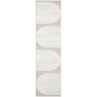 Agnes 2452 Beige White Modern Patterned Runner Rug - Rugs Of Beauty - 1