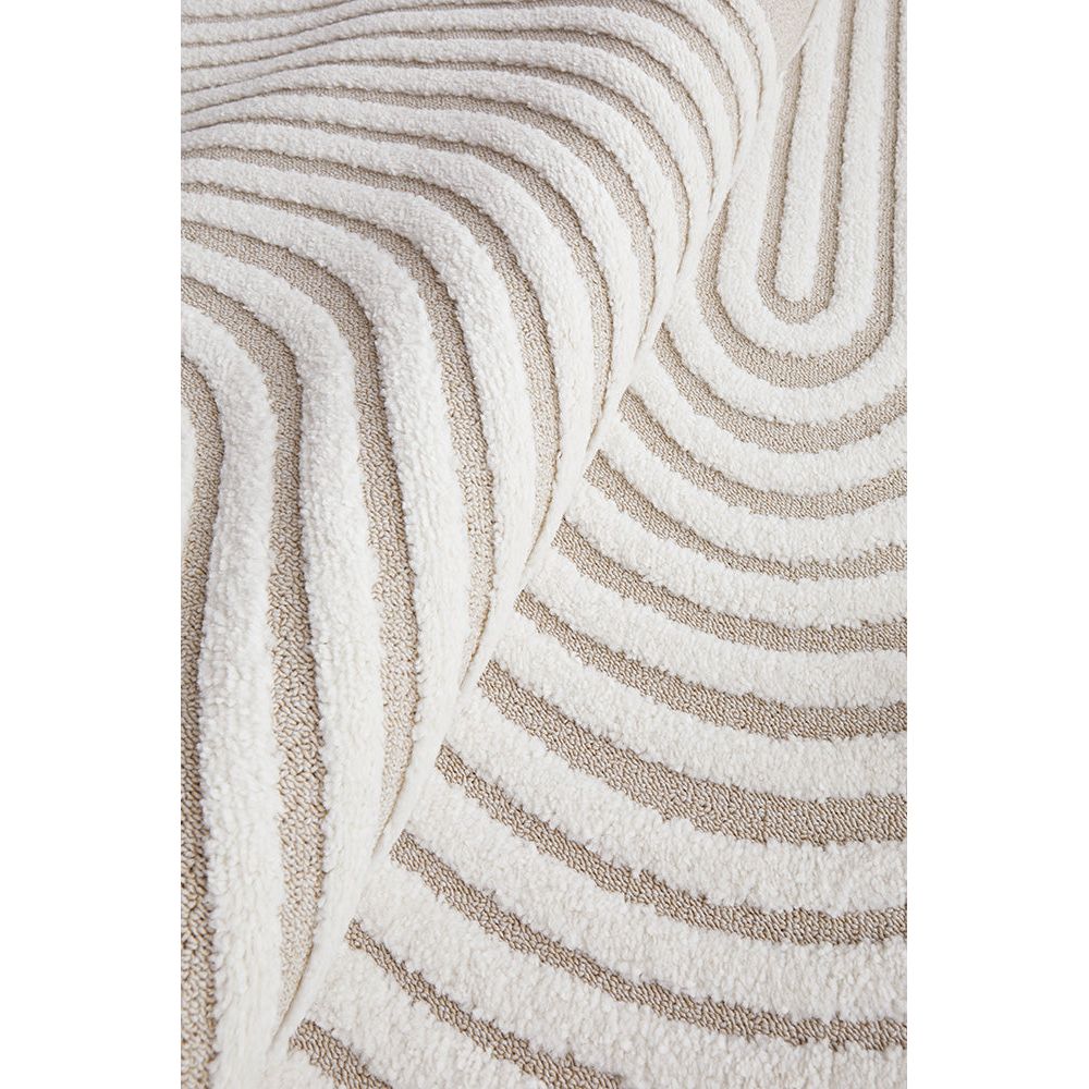 Agnes 2452 Beige White Modern Patterned Runner Rug - Rugs Of Beauty - 7