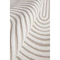 Agnes 2452 Beige White Modern Patterned Runner Rug - Rugs Of Beauty - 7