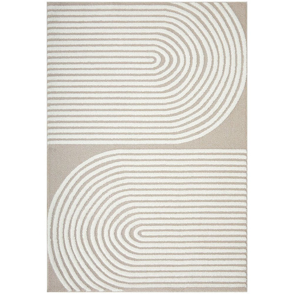 Agnes 2452 Beige White Modern Patterned Rug - Rugs Of Beauty - 1