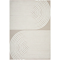 Agnes 2452 Beige White Modern Patterned Rug - Rugs Of Beauty - 1