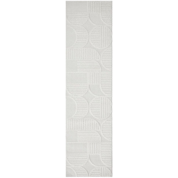 Agnes 2459 White Modern Patterned Runner Rug - Rugs Of Beauty - 1