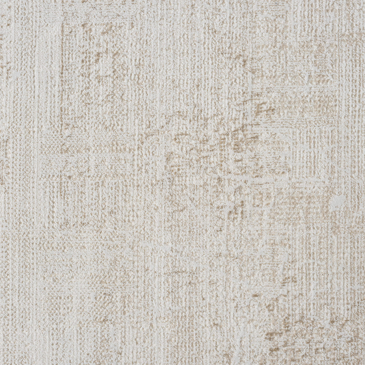 Beige runner rug with textured abstract pattern in cream and light taupe tones.