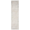 Beige runner rug with subtle textured abstract pattern and soft neutral tones.