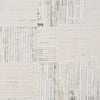 Beige and grey textured modern runner rug with geometric linear pattern.