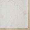 Beige and white modern runner rug with subtle geometric pattern and textured design.