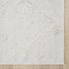 Beige and white modern rug with subtle geometric pattern and textured weave.