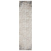 Beige and grey modern runner rug with subtle textured pattern and faded edges.