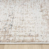 Beige and grey modern runner rug with subtle abstract multi-color pattern and soft texture.
