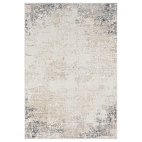 Beige and grey modern rug with abstract distressed pattern and subtle textured look.