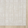 Cream modern runner rug with textured geometric square pattern and subtle contrast edges.