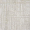 Cream runner rug with textured geometric square and rectangle pattern in a modern design.