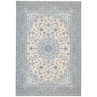 Morriset 3783 Ivory Blue Traditional Kashan Wool Rug - Rugs Of Beauty - 1