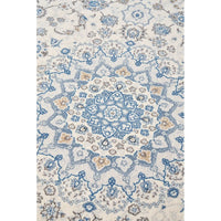 Morriset 3783 Ivory Blue Traditional Kashan Wool Rug - Rugs Of Beauty - 3