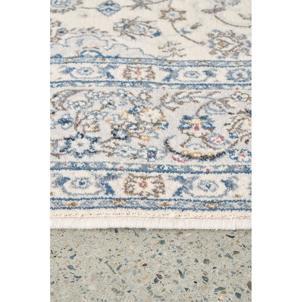 Morriset 3783 Ivory Blue Traditional Kashan Wool Rug - Rugs Of Beauty - 4