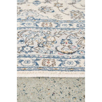 Morriset 3783 Ivory Blue Traditional Kashan Wool Rug - Rugs Of Beauty - 4