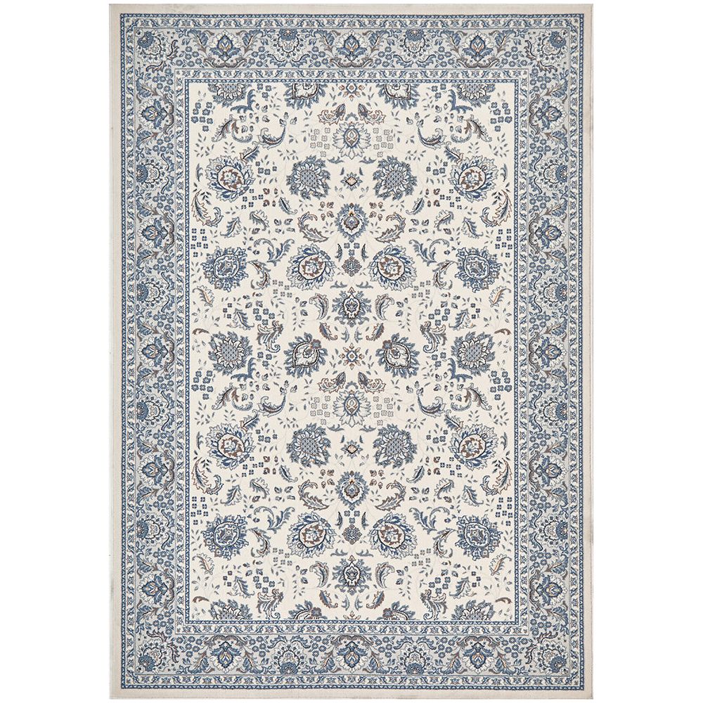 Morriset 3784 Cream Blue Traditional Nain Wool Rug - Rugs Of Beauty - 1