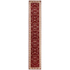 Red Beige Multi Colour Floral Patterned Hand Knotted Oriental Wool Silk Runner Rug - 1
