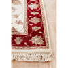 Beige Red Multi Colour Floral Patterned Hand Knotted Oriental Wool Silk Runner Rug - 3
