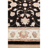 Black Beige Multi Colour Floral Patterned Hand Knotted Oriental Wool Silk Runner Rug - 4