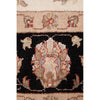 Beige Black Multi Colour Floral Patterned Hand Knotted Oriental Wool Rug - 6
