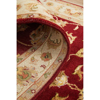 Red Beige Multi Colour Floral Patterned Hand Knotted Oriental Wool Silk Runner Rug - 7