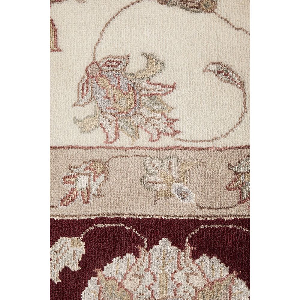 Beige Red Multi Colour Floral Patterned Hand Knotted Oriental Wool Rug - 5